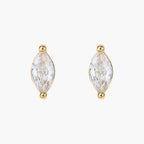 Marquise Tear Flat Back Stud Earrings