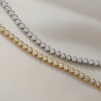 Round Bezel CZ Tennis Bracelet