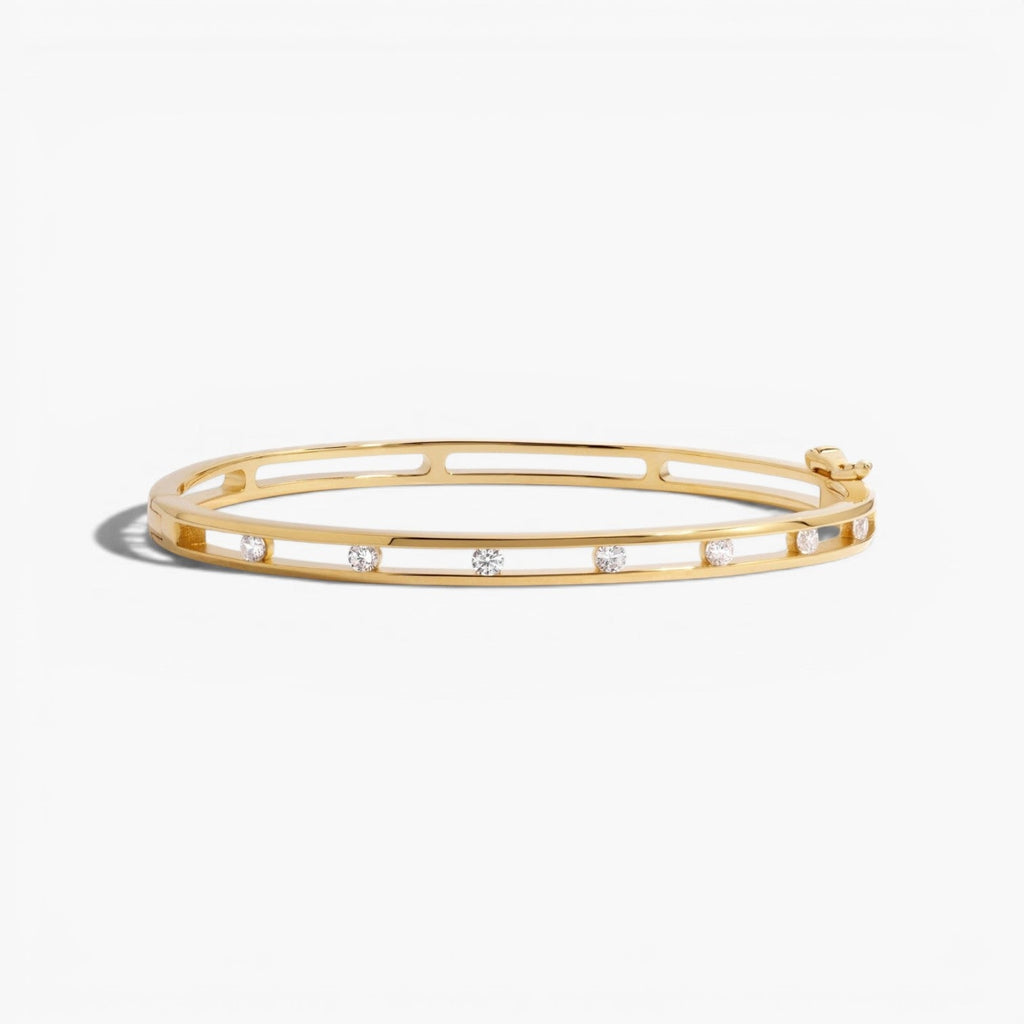 Sleek Stone Set Bangle Bracelet