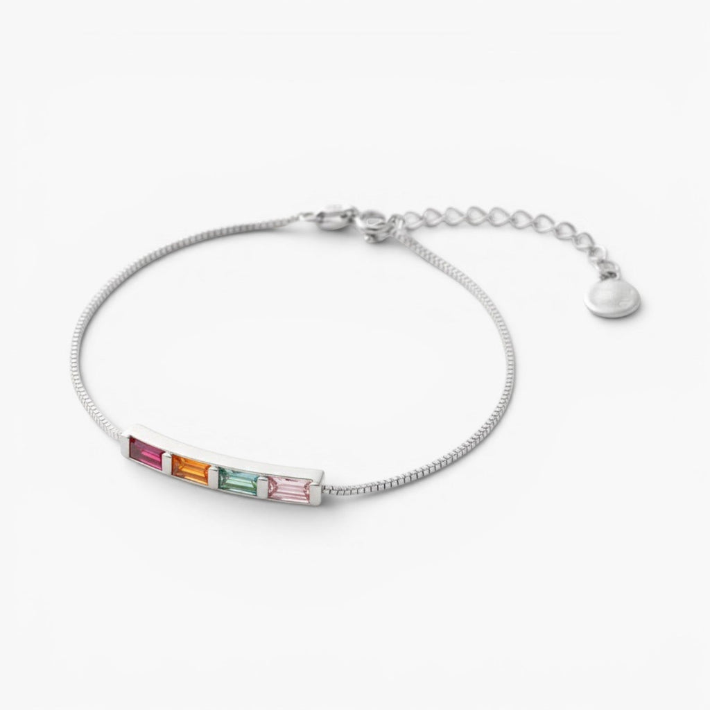 Baguette Birthstone Chain Bracelet