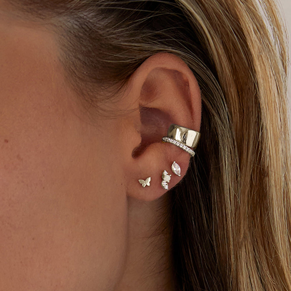Marquise Tear Flat Back Stud Earrings