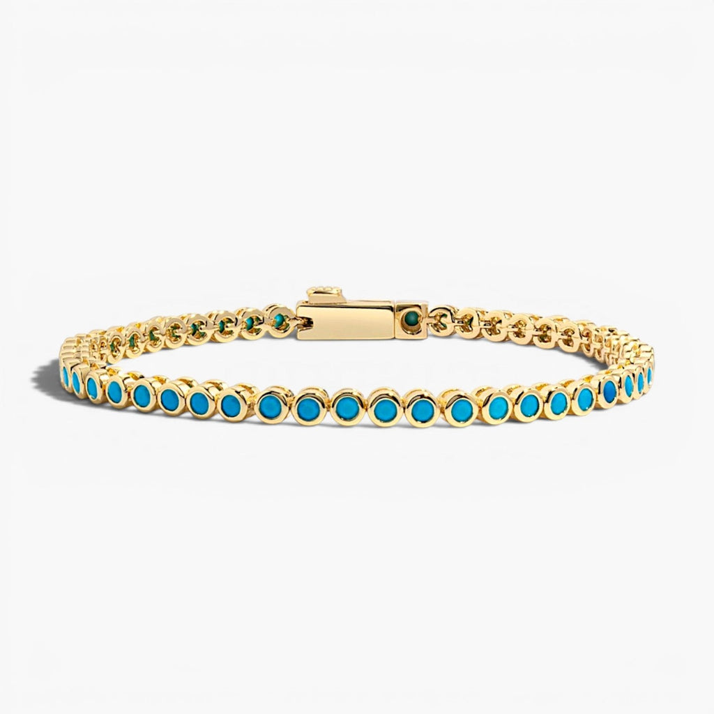 Classic Turquoise Bezel Tennis Bracelet