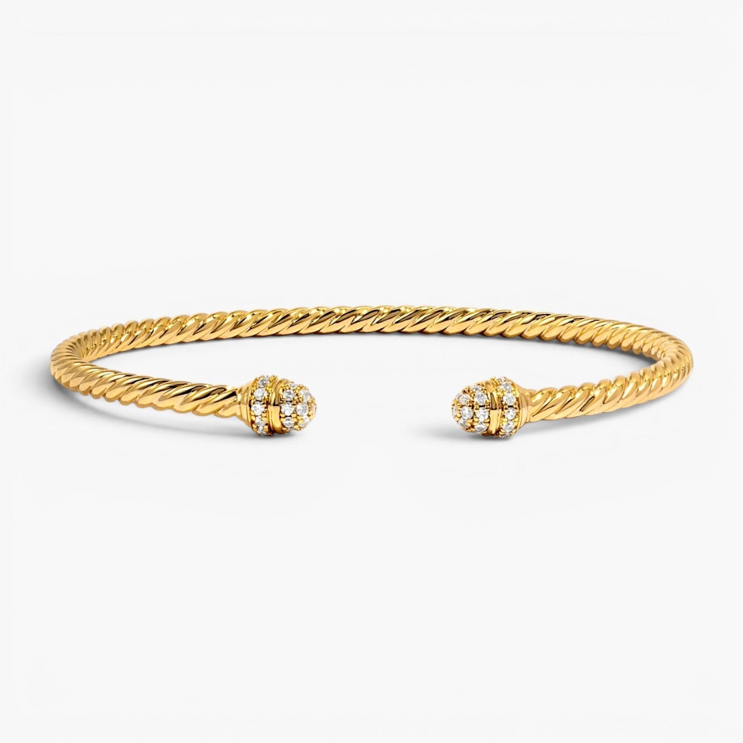 Adjustable Gold Twisted Cuff Bangle Bracelet